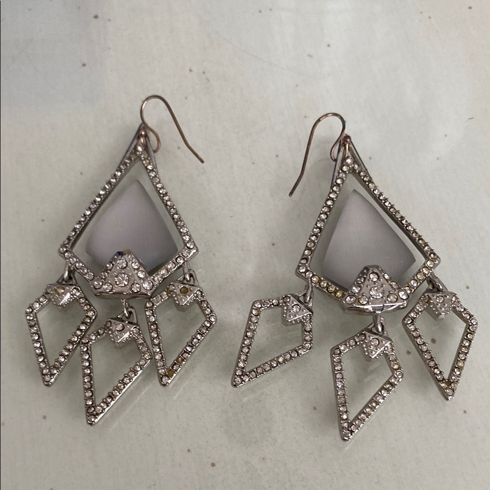 Alexis Bittar  Elegant Silver plated  Geometric Earrings